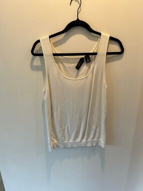 Dana Buchman Sleeveless Scoop Neck Tank Top - Cream